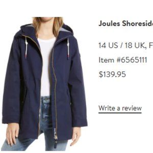 JOULES Shoreside Waterproof hooded raincoat